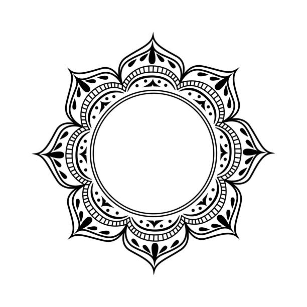 Vector mandala for coloring. Round frame with white space inside. Decorative border for logo, text or design vector art illustration
