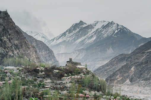 Scenic view of fort in a distance in  Northern Pakistan