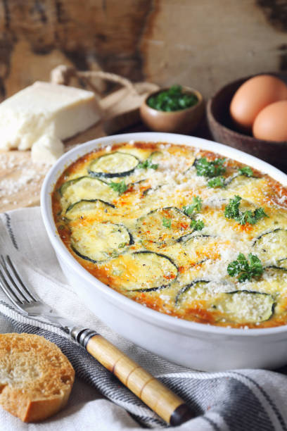 istock Vegetable zucchini clafoutis (gratin) with Parmesan  cheese 1319086743