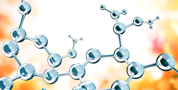 istock Horizontal banner with glass model of molecule 1319088210