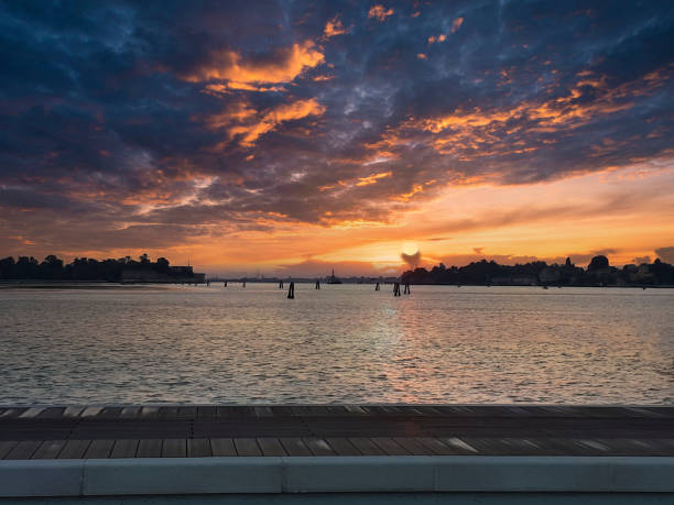 istock wonderful sunset in venice at the summer 1319088728