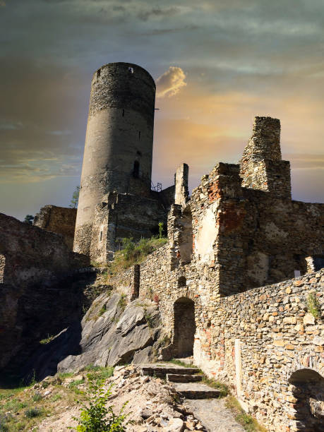 istock an old castle ruin on the mountain witih blue sky 1319088808