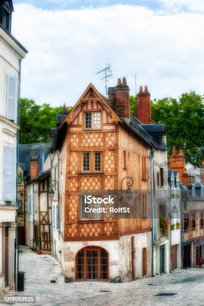 Famous Old Halftimbered House In Orleans On The Loire River France Stock Photo - Download Image Now