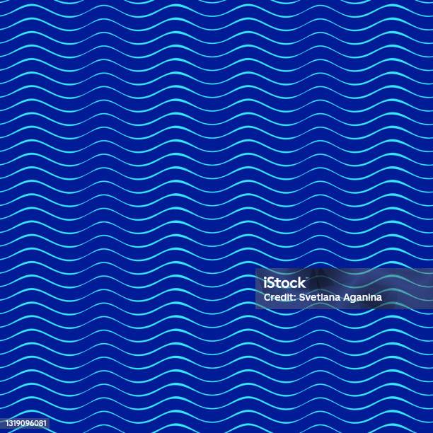 Blue Wavy Pattern Vector Image Blue Wavy Seamless Vector Pattern Background Stock Illustration ...