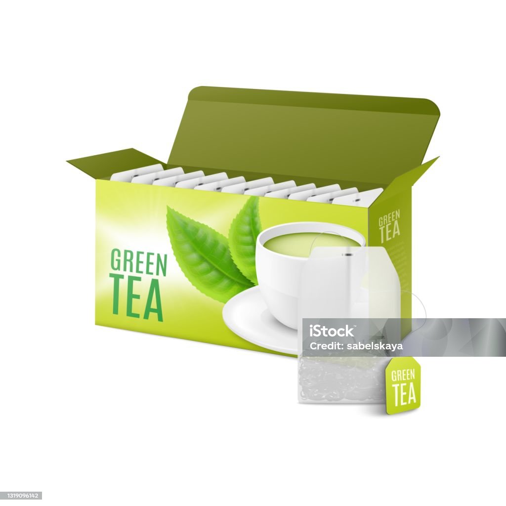 Tea Box Graphics Green Tea Box Design