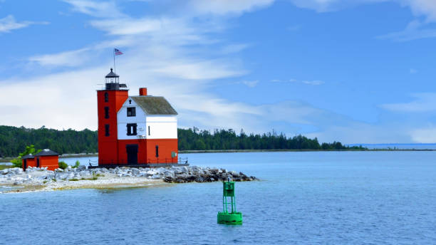 istock Lighthouse-Round Island Light-built1895-Mackinac Island, Michigan- 1319098683