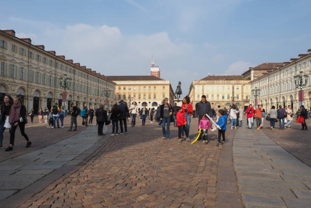 Turin, Italy - Circa October 2019: Piazza San Carlo square