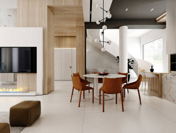 istock 3d render of luxury home interior and living room 1319112334