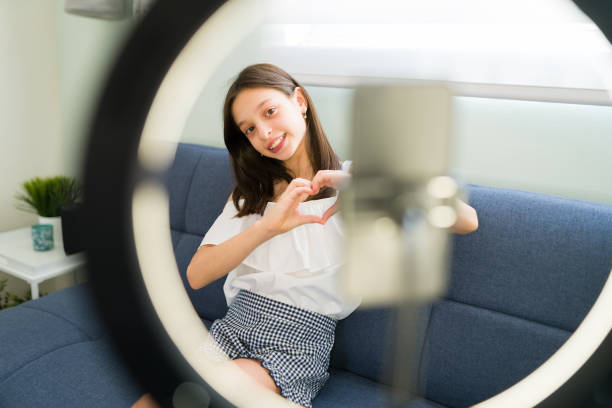 istock Fashion influencer thanking her viewers 1319113859