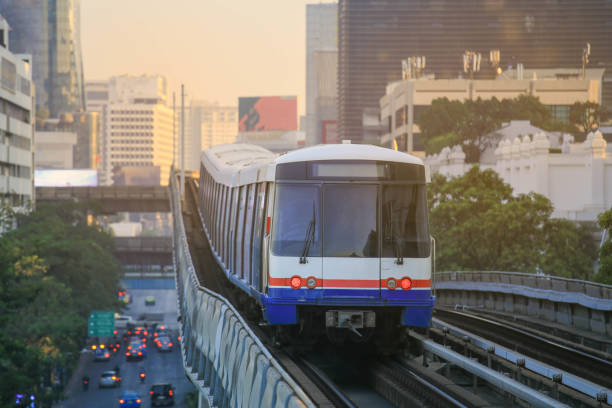 istock BTS Sky Train is running in downtown of Bangkok. 1319114047