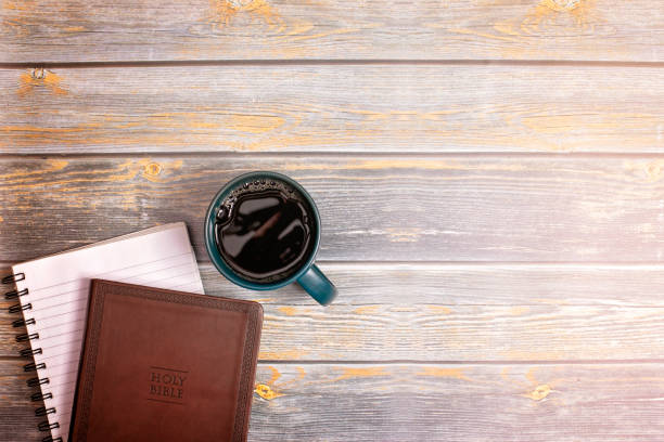 istock Single BIble on a Rustic Wooden Table 1319119279