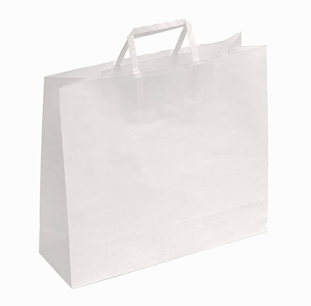 istock Recycled white paper shopping bag 131912158