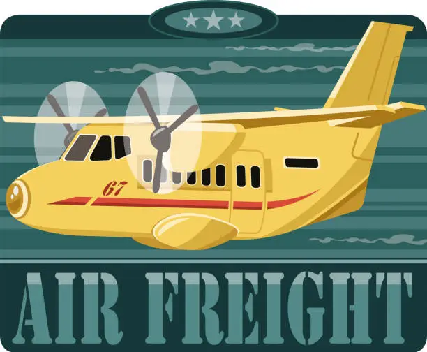 Vector illustration of Air freight