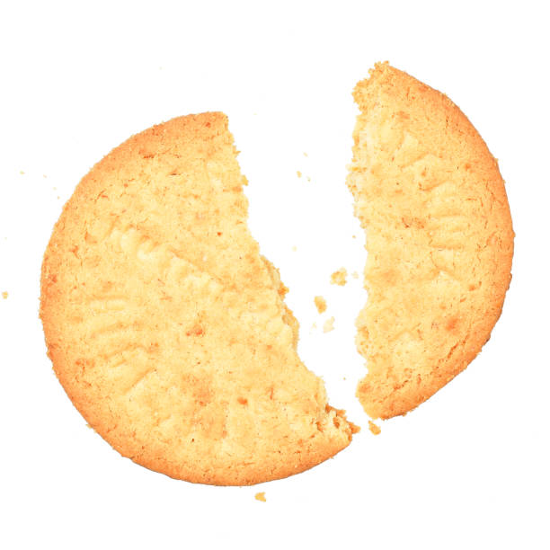 istock Cracked Whole Grain Biscuit Isolated On White Background With Clipping Path 1319133024
