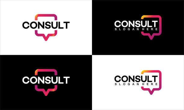 set von modern gradient consulting agency logo-vorlagen-designs - apart übersetzung stock-grafiken, -clipart, -cartoons und -symbole