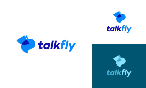 talk fly logo designs symbol, fast consult logo-vorlage designs konzept vektor - apart übersetzung stock-grafiken, -clipart, -cartoons und -symbole