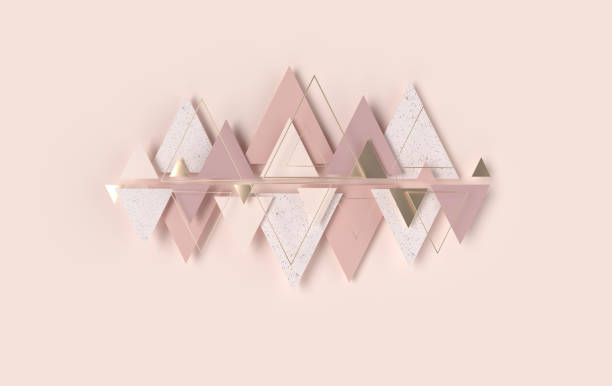 istock Rhombus, triangle abstract background, depth of field effect. Modern panel with trigons, ceramic or concrete decoration elements. 3d wall texture.  Geometric 3d rendering background for interior wallpaper design 1319134565