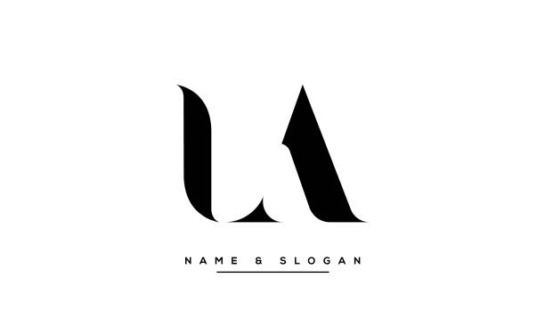 stockillustraties, clipart, cartoons en iconen met la of al alfabet letters pictogram abstract logo vector - hoofdletter