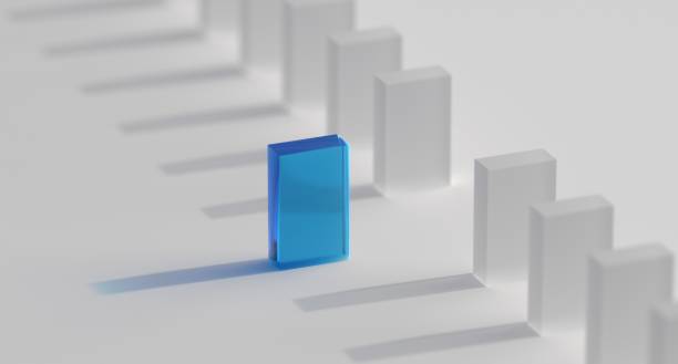 Leadership direction business dominos concept