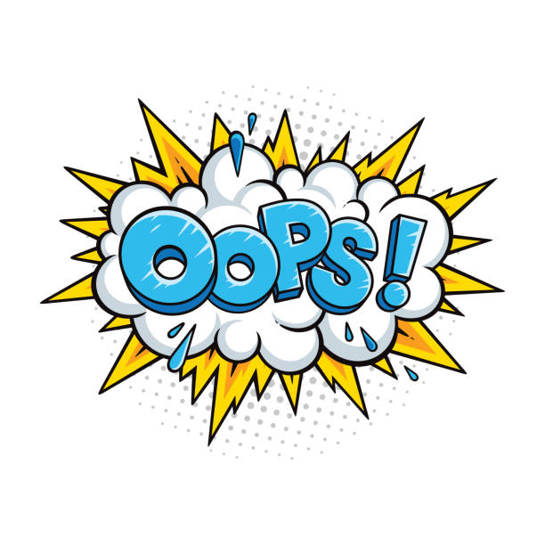 oops! vektor-comic-sprachblaseneffekt. - oops stock-grafiken, -clipart, -cartoons und -symbole