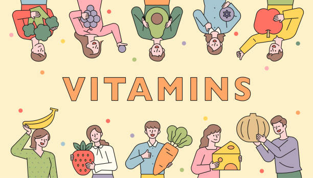 illustrazioni stock, clip art, cartoni animati e icone di tendenza di vitamine e salute. - men banana holding cut out