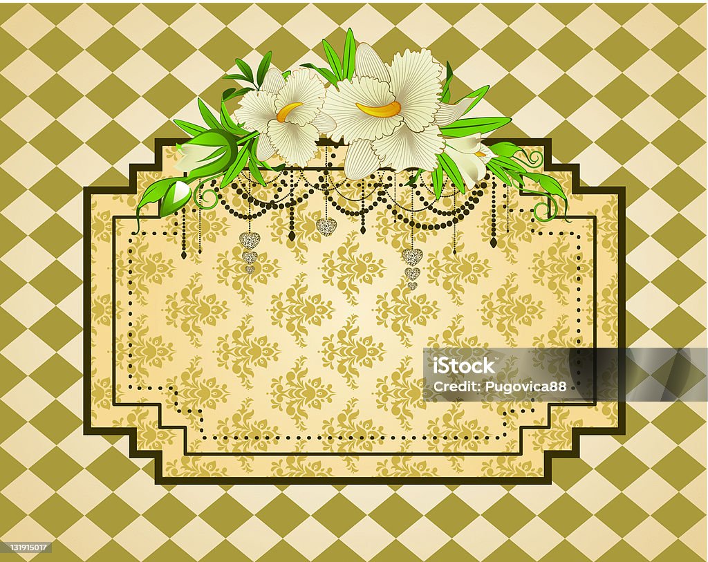 Vintage Mozaika tło z kwiatów. Wektor - Grafika wektorowa royalty-free (Antyczny)