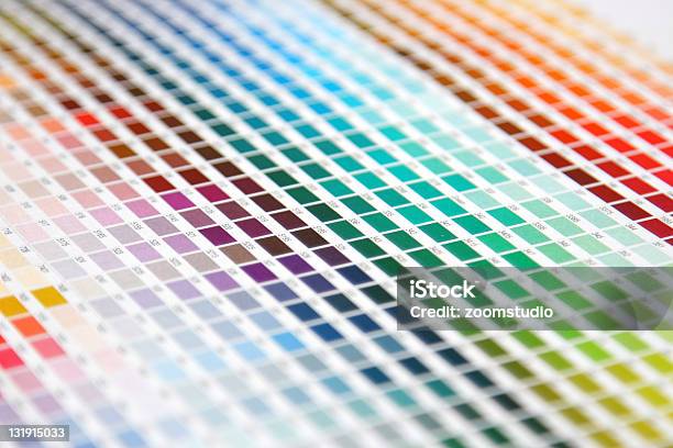 Colour Guide Pantone Swatch Book Stock Photo - Download Image Now - Color Swatch, Printing Press, CMYK