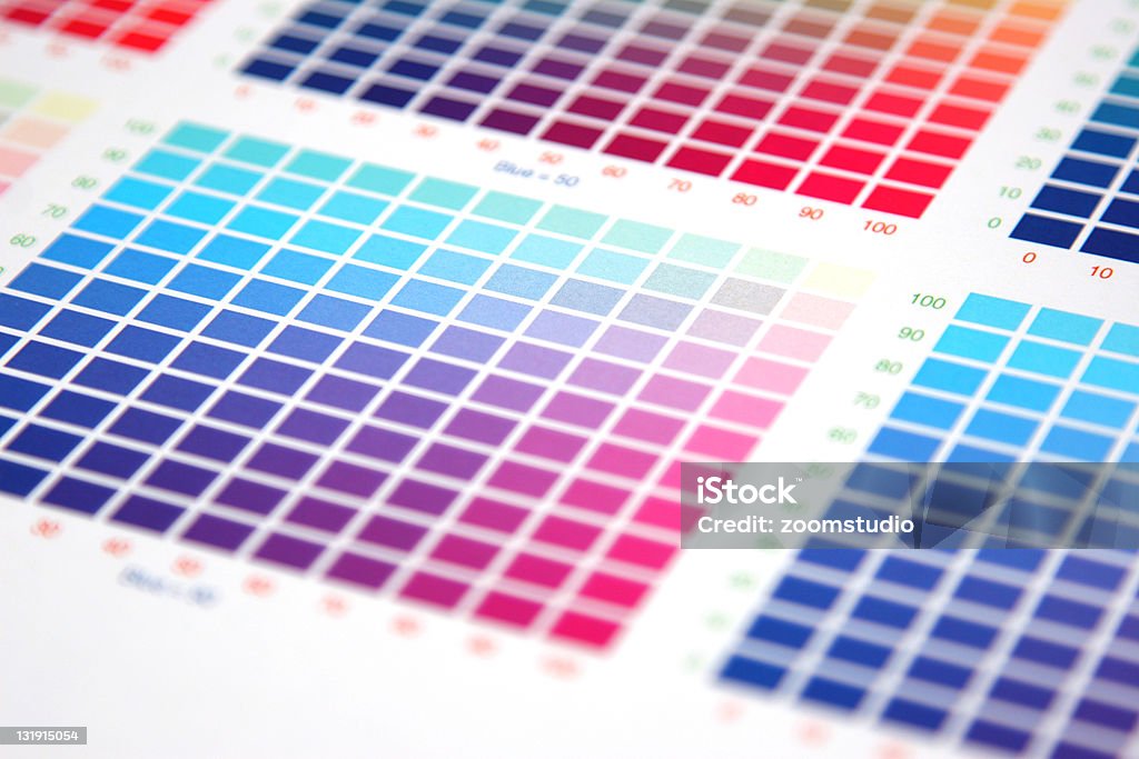 Guida colori CMYK - Foto stock royalty-free di Attrezzatura