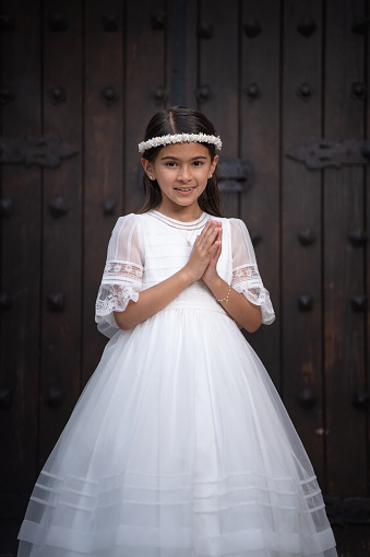 First Communion girl portrait