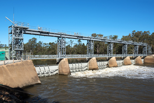 Gogeldrie Weir, Murrumbidgee River, near Leeton in New South Wales, Australia