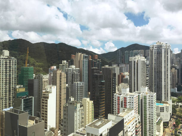 istock Hong Kong building with reflection. view from building window looking out. 1319159707