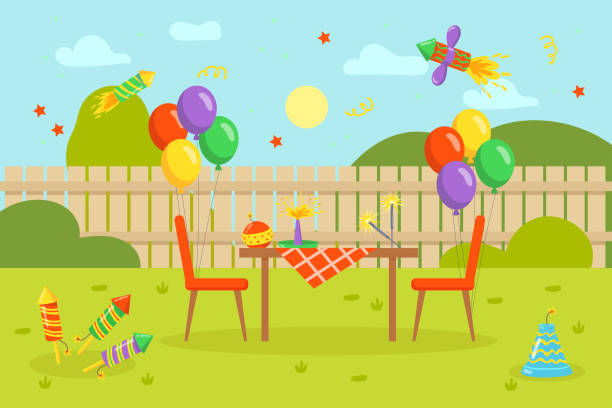 48 Backyard Birthday Party Illustrations & Clip Art - iStock | Backyard  party, Kids birthday, Happy birthday banner