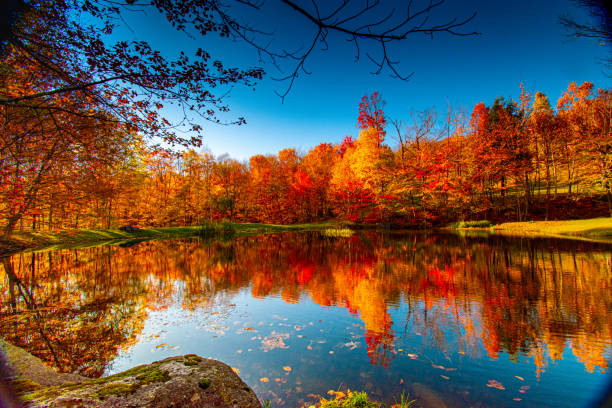 Reflections Vermont fall foliage fall stock pictures, royalty-free photos & images