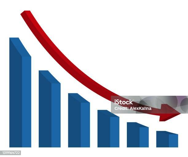 Graph With Decrease Report Diagram With Recession And Bankruptcy ...