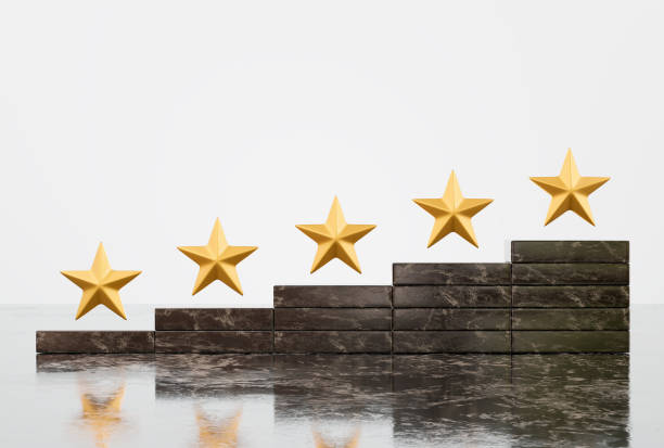 istock Customer service and Satisfaction with five star shape rating experience concept. 1319172915