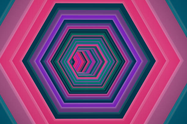 3D rendering of Abstract Colorful Tunnel Corridor Background.