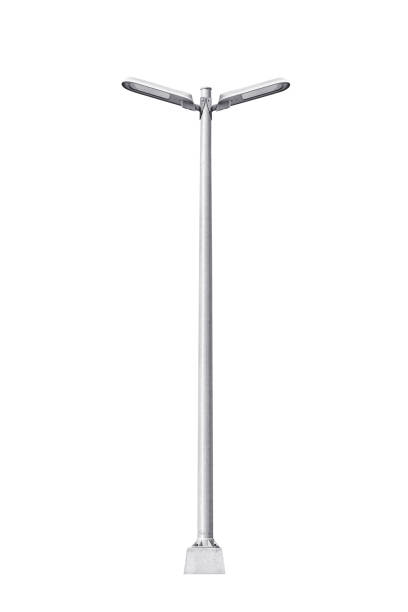 istock Street light pole isolated on a white background 1319176134