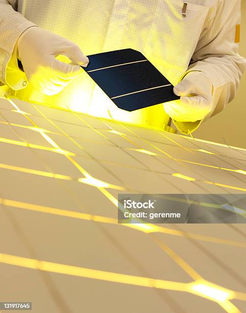 White Collar Worker With Solar Panel Stock Photo - Download Image Now - Solar Panel, Manufacturing, Factory