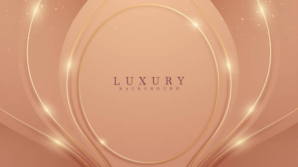 istock Luxury golden lines sparkle. Paper cut background style ideas. 1319185483