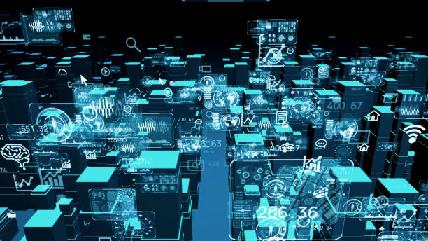 istock Smart city and communication network concept. Digital transformation. 3D rendering. 1319188138