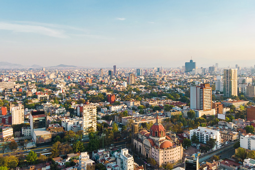 Vista aérea diurna de la Ciudad de México, México photo