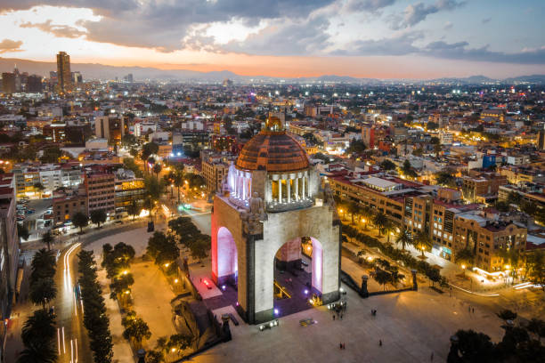 멕시코 시티, 멕시코 의 혁명에 역사적인 랜드 마크 기념물 - monument revolution mexico mexican culture 뉴스 사진 이미지