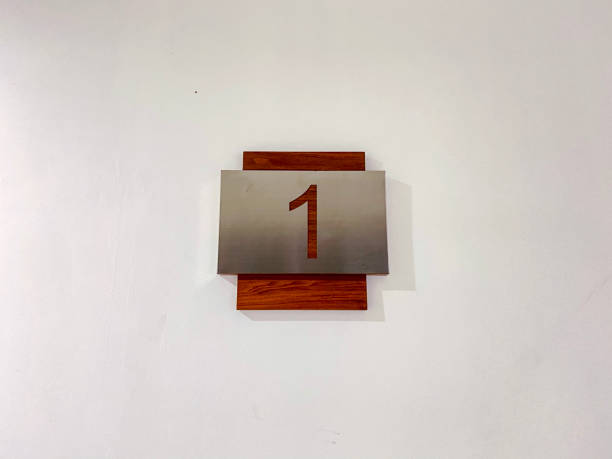istock The wood was inscribed with number one 1319194698