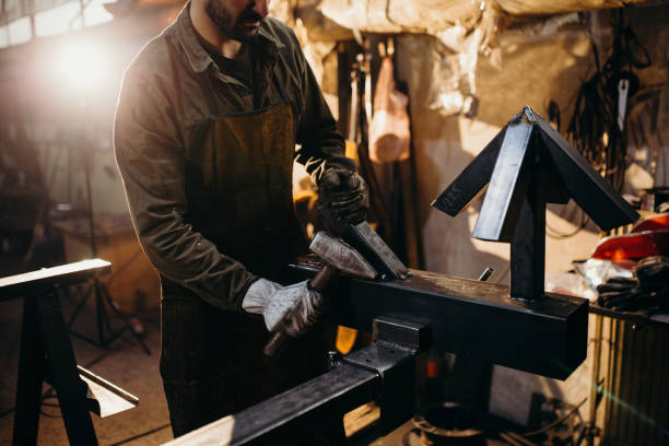 istock Welder working in a factory 1319195691