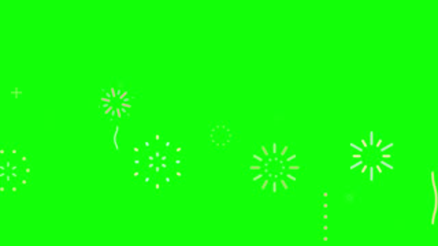 Animated video of a simple fireworks illustration