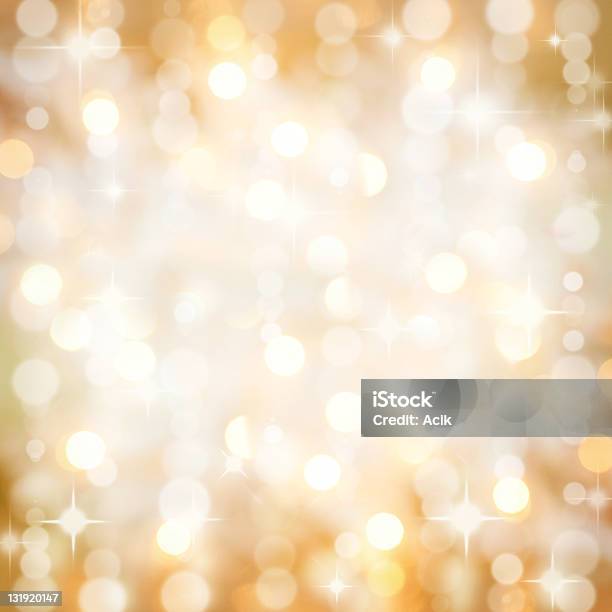 Sparkling Golden Christmas Party Lights Background Stock Photo - Download Image Now - Abstract, Backgrounds, Bright