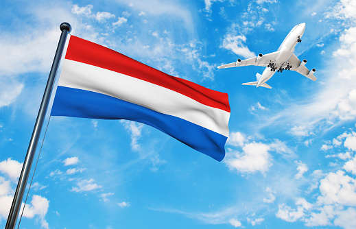 Luxembourg Flag With Airplane