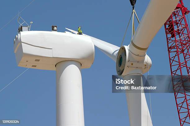 Turbina A Vento Costruzione - Fotografie stock e altre immagini di Industria edile - Industria edile, Turbina a vento, Turbina