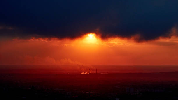 istock background of red dramatic beautiful sunset over the city 1319206046