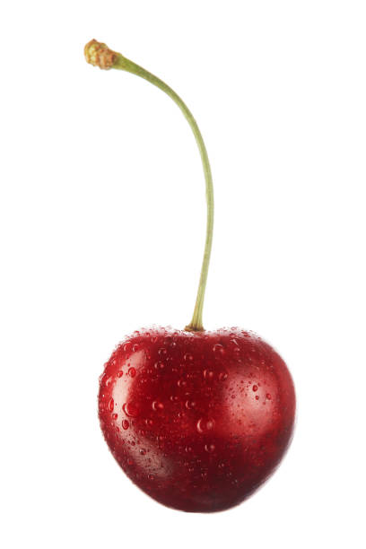 istock Ripe sweet cherry isolated on white background. No shadow 1319207843